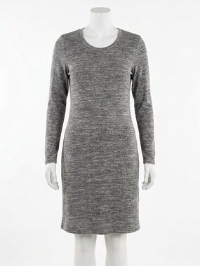 Latched Mama Gray Knit Long-Sleeve Knit Dress Maternity Nursing Breastfeeding